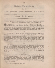 Gesetz-Sammlung für die Königlichen Preussischen Staaten, 10. März, 1864, nr. 6.