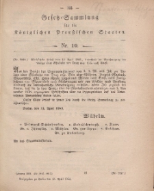 Gesetz-Sammlung für die Königlichen Preussischen Staaten, 13. April, 1864, nr. 10.