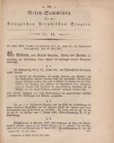 Gesetz-Sammlung für die Königlichen Preussischen Staaten, 16. April, 1864, nr. 11.