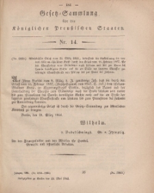Gesetz-Sammlung für die Königlichen Preussischen Staaten, 12. Mai, 1864, nr. 14.