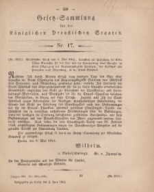 Gesetz-Sammlung für die Königlichen Preussischen Staaten, 1. Juni, 1864, nr. 17.