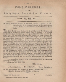 Gesetz-Sammlung für die Königlichen Preussischen Staaten, 22. Juni, 1864, nr. 22.