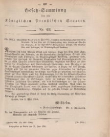 Gesetz-Sammlung für die Königlichen Preussischen Staaten, 25. Juni, 1864, nr. 23.