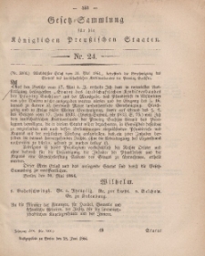 Gesetz-Sammlung für die Königlichen Preussischen Staaten, 28. Juni, 1864, nr. 24.