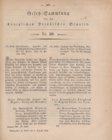 Gesetz-Sammlung für die Königlichen Preussischen Staaten, 5. August, 1864, nr. 30.