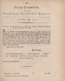 Gesetz-Sammlung für die Königlichen Preussischen Staaten, 23. August, 1864, nr. 32.