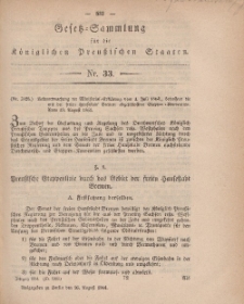 Gesetz-Sammlung für die Königlichen Preussischen Staaten, 26. August, 1864, nr. 33.