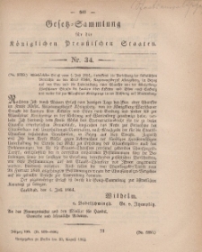 Gesetz-Sammlung für die Königlichen Preussischen Staaten, 29. August, 1864, nr. 34.