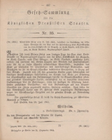 Gesetz-Sammlung für die Königlichen Preussischen Staaten, 21. September, 1864, nr. 35.