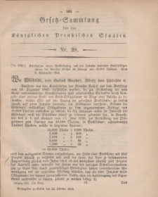 Gesetz-Sammlung für die Königlichen Preussischen Staaten, 12. Oktober, 1864, nr. 38.