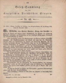 Gesetz-Sammlung für die Königlichen Preussischen Staaten, 21. November, 1864, nr. 42.