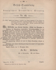 Gesetz-Sammlung für die Königlichen Preussischen Staaten, 30. November, 1864, nr. 43.