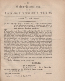 Gesetz-Sammlung für die Königlichen Preussischen Staaten, 12. Dezember, 1864, nr. 45.