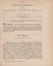 Gesetz-Sammlung für die Königlichen Preussischen Staaten, 23. Dezember, 1864, nr. 47.