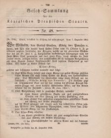 Gesetz-Sammlung für die Königlichen Preussischen Staaten, 31. Dezember, 1864, nr. 48.