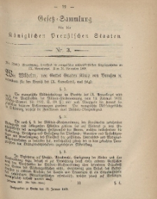 Gesetz-Sammlung für die Königlichen Preussischen Staaten, 12. Januar, 1869, nr. 3.