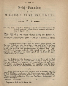 Gesetz-Sammlung für die Königlichen Preussischen Staaten, 28. Januar, 1869, nr. 9.