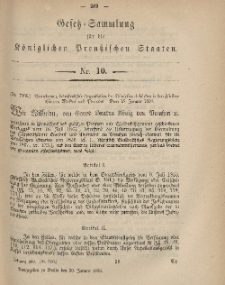 Gesetz-Sammlung für die Königlichen Preussischen Staaten, 30. Januar, 1869, nr. 10.