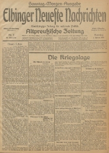Elbinger Neueste Nachrichten, Nr. 2 Sonntag 3 Januar 1915 67. Jahrgang