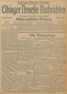 Elbinger Neueste Nachrichten, Nr. 2 Sonntag 3 Januar 1915 67. Jahrgang
