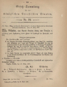 Gesetz-Sammlung für die Königlichen Preussischen Staaten, 28. April, 1869, nr. 32.