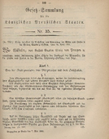 Gesetz-Sammlung für die Königlichen Preussischen Staaten, 7. Mai, 1869, nr. 35.