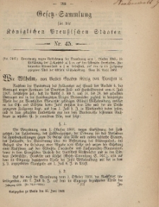 Gesetz-Sammlung für die Königlichen Preussischen Staaten, 25. Juni, 1869, nr. 45.