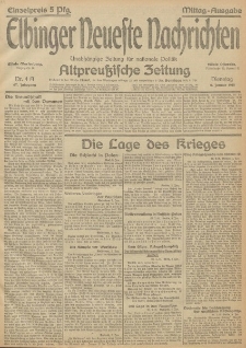 Elbinger Neueste Nachrichten, Nr. 4 Dienstag 5 Januar 1915 67. Jahrgang