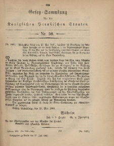 Gesetz-Sammlung für die Königlichen Preussischen Staaten, 27. Juli, 1869, nr. 50.