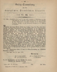 Gesetz-Sammlung für die Königlichen Preussischen Staaten, 9. September, 1869, nr. 56.