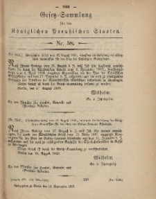 Gesetz-Sammlung für die Königlichen Preussischen Staaten, 18. September, 1869, nr. 58.