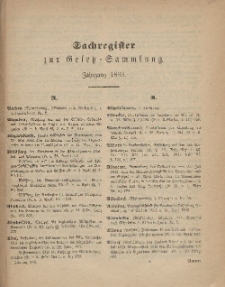 Gesetz-Sammlung für die Königlichen Preussischen Staaten (Sachregister), 1869