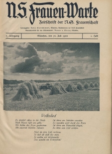 N.S. Frauen-Warte : Zeitschrift der N. S. Frauenschaft, 2.Jahrgang 1933, 15 Juli 1933, H. 2