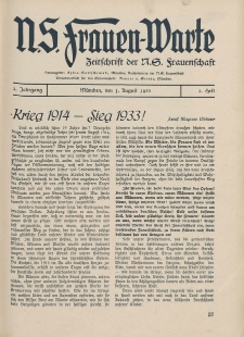 N.S. Frauen-Warte : Zeitschrift der N. S. Frauenschaft, 2.Jahrgang 1933, 1. August, H. 3