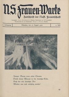 N.S. Frauen-Warte : Zeitschrift der N. S. Frauenschaft, 2.Jahrgang 1933, 15. August, H. 4