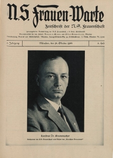 N.S. Frauen-Warte : Zeitschrift der N. S. Frauenschaft, 2.Jahrgang 1933, 15. Oktober, H. 8