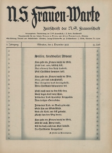 N.S. Frauen-Warte : Zeitschrift der N. S. Frauenschaft, 2.Jahrgang 1933, 1. Dezember, H. 11