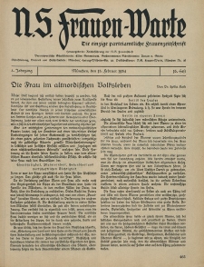 N.S. Frauen-Warte : Zeitschrift der N. S. Frauenschaft, 2.Jahrgang 1934, 15. Februar, H. 16