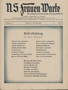 N.S. Frauen-Warte : Zeitschrift der N. S. Frauenschaft, 2.Jahrgang 1934, 2. März, H. 19