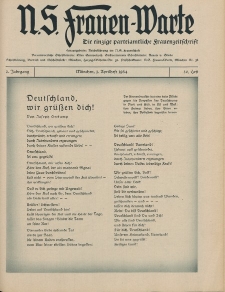 N.S. Frauen-Warte : Zeitschrift der N. S. Frauenschaft, 2.Jahrgang 1934, 1. April, H. 20