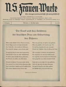 N.S. Frauen-Warte : Zeitschrift der N. S. Frauenschaft, 2.Jahrgang 1934, 2. April, H. 21