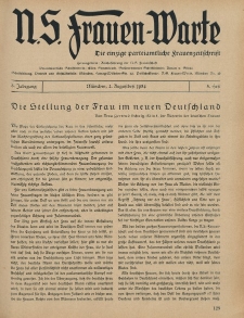 N.S. Frauen-Warte : Zeitschrift der N. S. Frauenschaft, 3.Jahrgang 1934, 2. August, H. 5