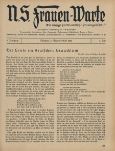 N.S. Frauen-Warte : Zeitschrift der N. S. Frauenschaft, 3.Jahrgang 1934, 2. September, H. 7