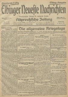Elbinger Neueste Nachrichten, Nr. 11 Dienstag 12 Januar 1915 67. Jahrgang