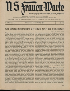 N.S. Frauen-Warte : Zeitschrift der N. S. Frauenschaft, 3.Jahrgang 1934, 2. November, H. 11