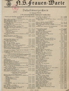 N.S. Frauen-Warte : Zeitschrift der N. S. Frauenschaft (Inhaltsverzeichnis -4. Jg. 1935/36)