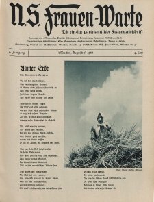 N.S. Frauen-Warte : Zeitschrift der N. S. Frauenschaft, 4.Jahrgang 1935, 2. August, H. 4