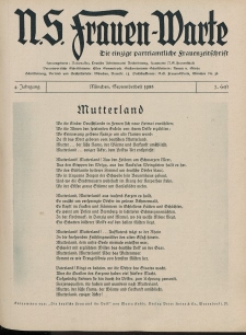 N.S. Frauen-Warte : Zeitschrift der N. S. Frauenschaft, 4.Jahrgang 1935, 3. September, H. 7