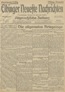 Elbinger Neueste Nachrichten, Nr. 14 Freitag 15 Januar 1915 67. Jahrgang