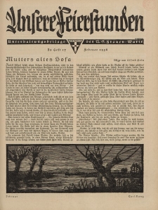 N.S. Frauen-Warte : Zeitschrift der N. S. Frauenschaft (Unsere Feierstunden)